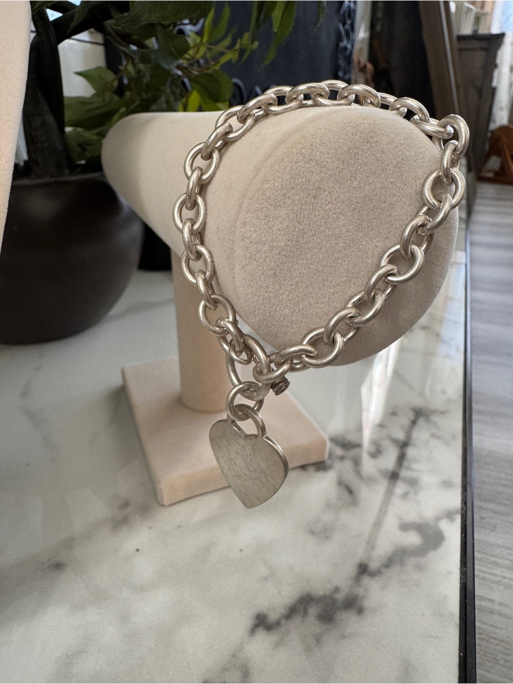 925 Silver Heart Toggle Necklace and Bracelet Set - Polished Silver Chain - Picture 3 of 12